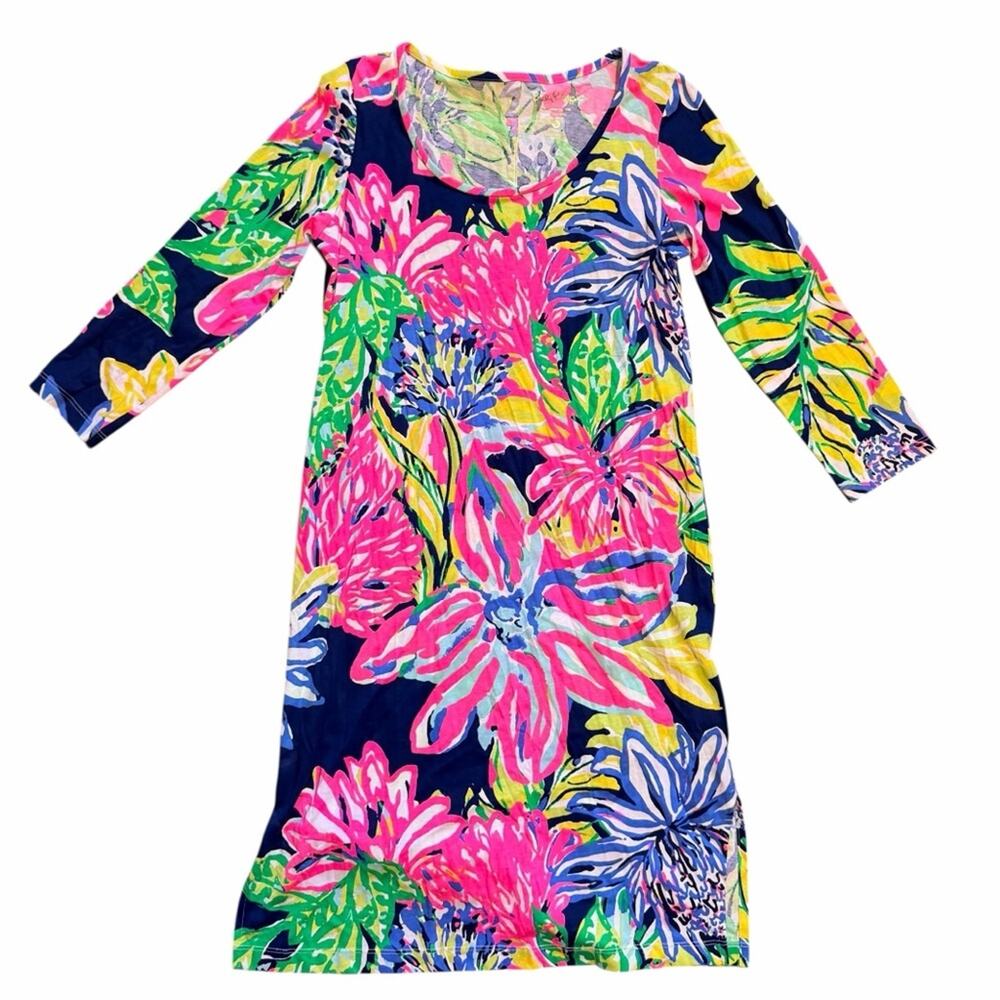Lilly Pulitzer Floral Mini Dress with Pink, Yellow & Green